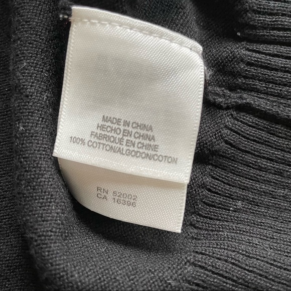 Liz Claiborne V-Neck Black Cardigan with Ruffle Collar - Picture 2 of 9